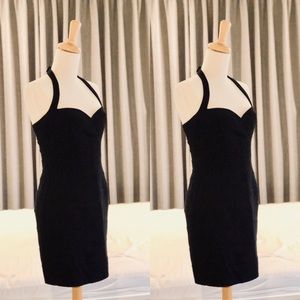 Sexy Black Elastic Cocktail Mini Dress Size S Used